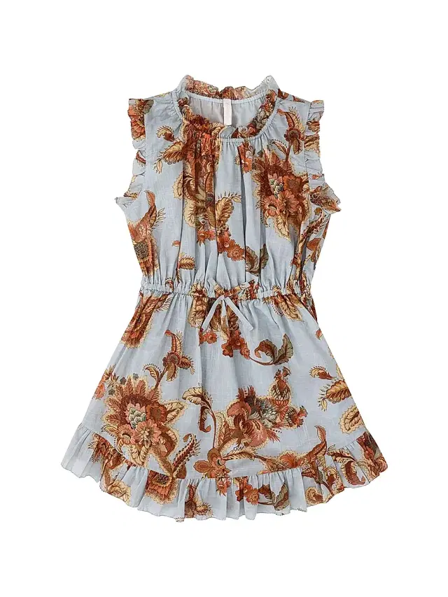 Little Girl's & Girl's Aster Paisley Cotton Flip Dress - Blue Jacobean