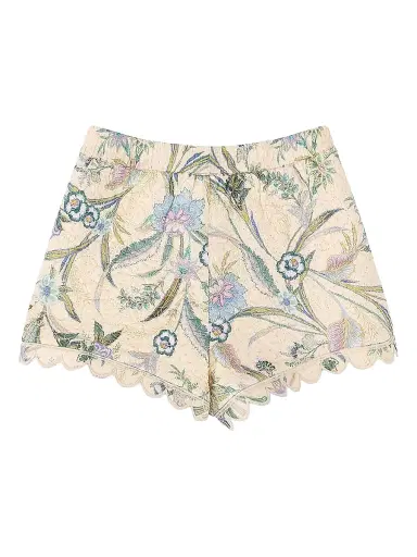 Zimmermann Little Girl's & Girl's Indra Quilted Shorts - Cream Scarf Floral | Thumbnail 2