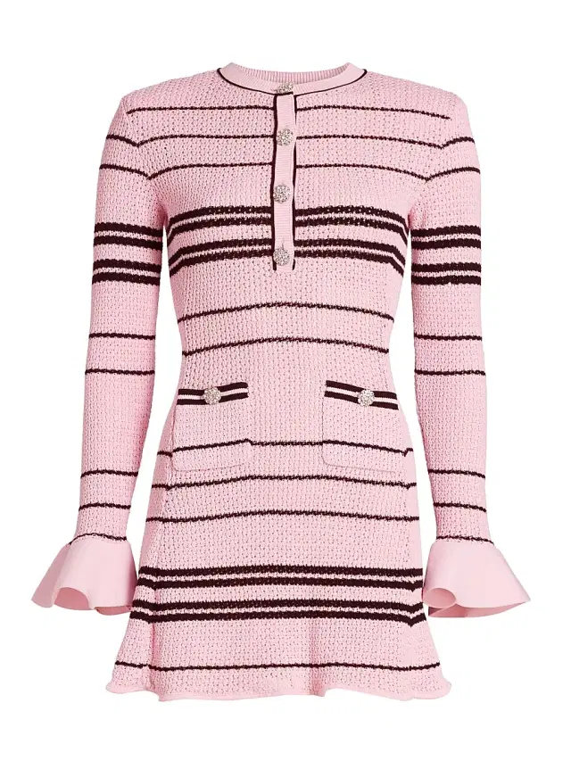 Self-Portrait Women's Striped Minidress - Pink