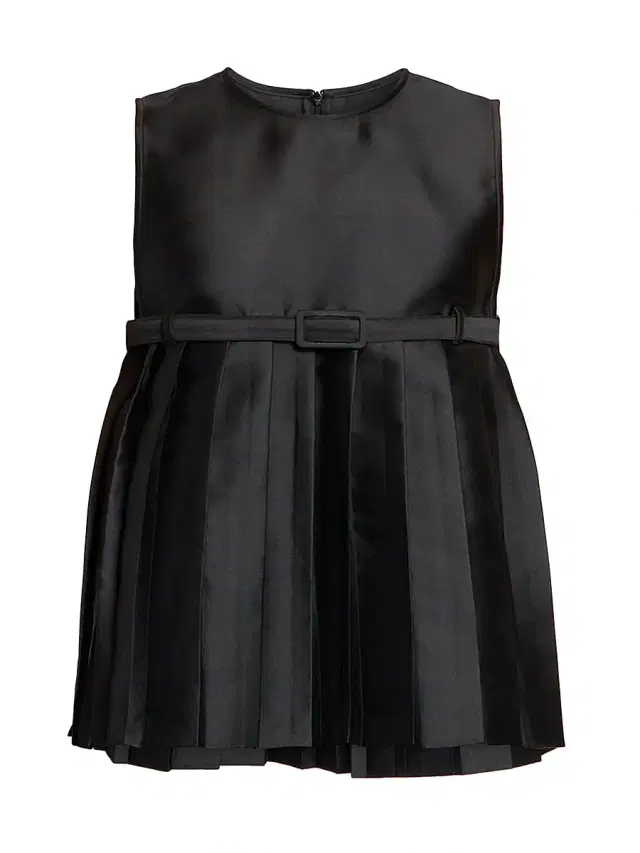 Women's Bow-Detail Pleated Satin Top - Black