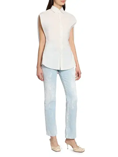 MM6 Maison Margiela Women's Sculpted Cotton Shirt - Off White | Thumbnail 2 MM6 Maison Margiela Women's Sculpted Cotton Shirt - Off White | Thumbnail 2