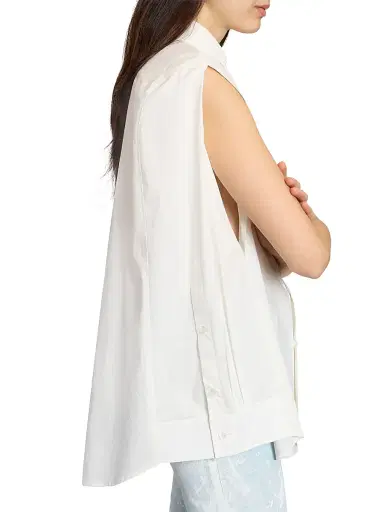MM6 Maison Margiela Women's Sculpted Cotton Shirt - Off White | Thumbnail 4 MM6 Maison Margiela Women's Sculpted Cotton Shirt - Off White | Thumbnail 4
