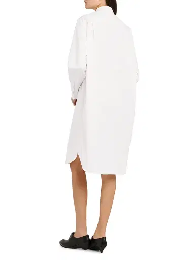 Jil Sander Women's Layered Collar Cotton Poplin Shirtdress - Optic White - Size 16 | Thumbnail 5
