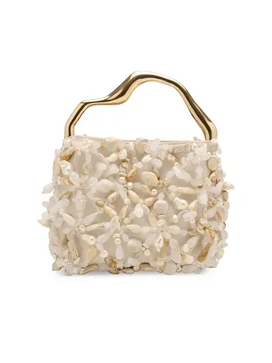 Cult Gaia Women's Solene Mini Beaded Top Handle Bag | Thumbnail 1 Cult Gaia Women's Solene Mini Beaded Top Handle Bag | Thumbnail 1