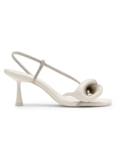 Cult Gaia Women's Rayna 70MM Embellished Leather Slingback Sandals - Antique White - Size 10 | Thumbnail 1 Cult Gaia Women's Rayna 70MM Embellished Leather Slingback Sandals - Antique White - Size 10 | Thumbnail 1