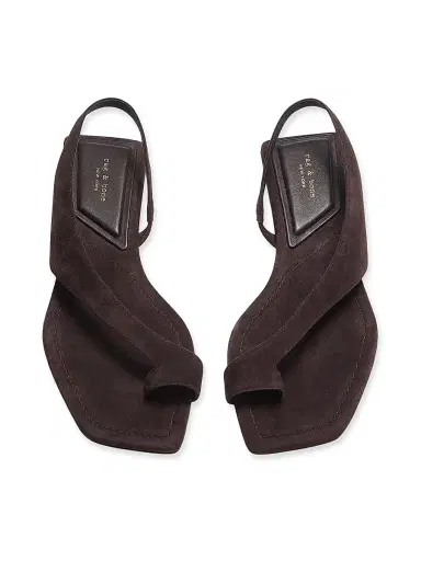 rag & bone Women's Liv Suede Flat Sandals - Dark Suede - Size 11 | Thumbnail 4