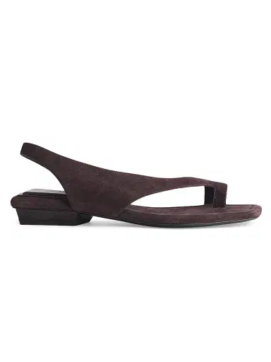 rag & bone Women's Liv Suede Flat Sandals - Dark Suede - Size 11 | Thumbnail 1