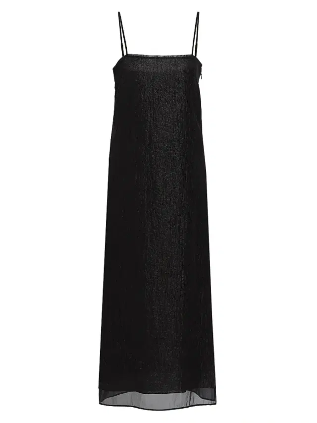 rag & bone Women's Suki Semi-Sheer Midi-Slipdress - Black