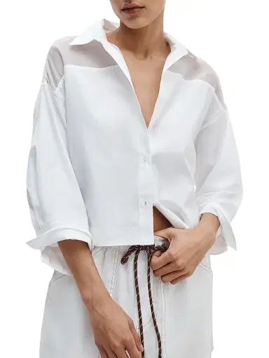 rag & bone Women's Elly Cotton Button-Front Shirt - White - Size XL | Thumbnail 2