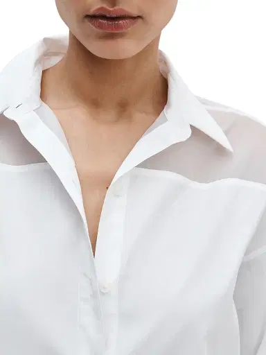 rag & bone Women's Elly Cotton Button-Front Shirt - White - Size XL | Thumbnail 4