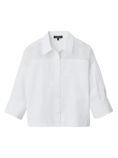 rag & bone Women's Elly Cotton Button-Front Shirt - White - Size XL | Thumbnail 1