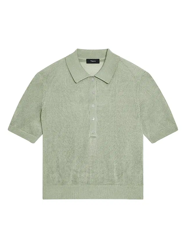 Women's Sheer Knit Polo Shirt - Delicate Green