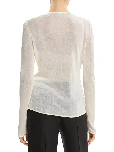 Theory Women's Jersey Edge Sheer Cardigan - Ivory - Size Large | Thumbnail 4 Theory Women's Jersey Edge Sheer Cardigan - Ivory - Size Large | Thumbnail 4
