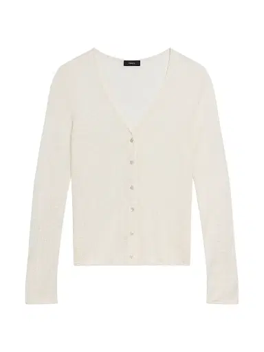 Theory Women's Jersey Edge Sheer Cardigan - Ivory - Size Large | Thumbnail 1 Theory Women's Jersey Edge Sheer Cardigan - Ivory - Size Large | Thumbnail 1