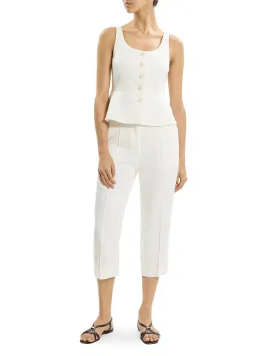 Theory Women's Peplum Linen Vest | Thumbnail 2