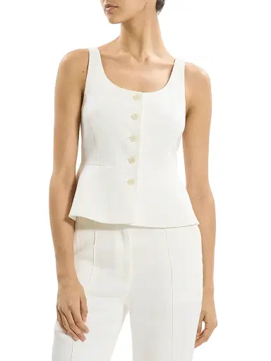Theory Women's Peplum Linen Vest | Thumbnail 3