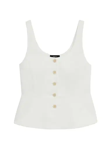 Theory Women's Peplum Linen Vest | Thumbnail 1