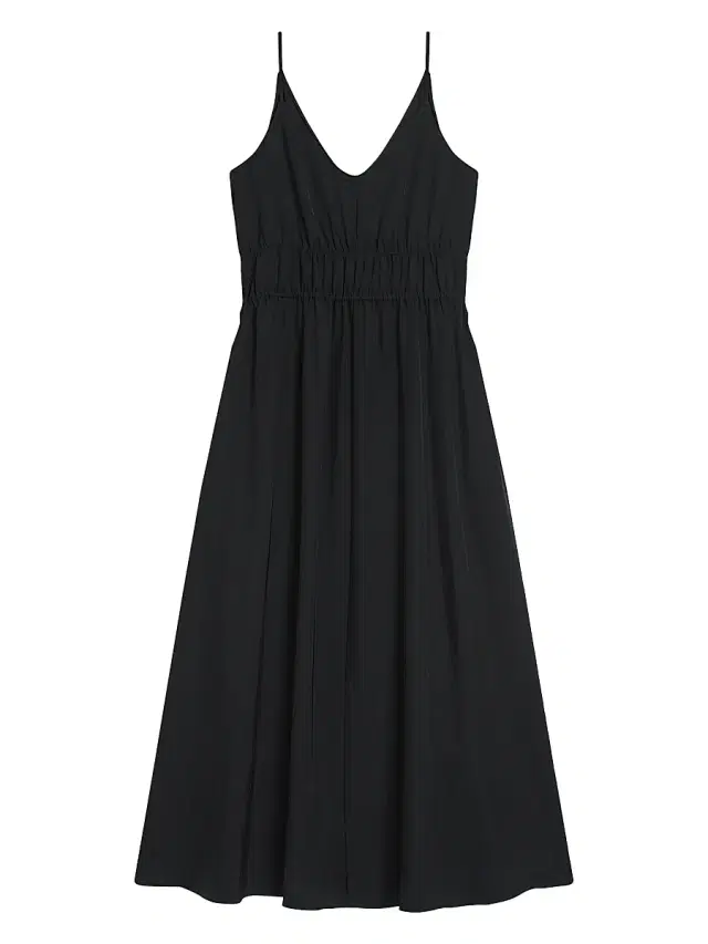 Theory Women's Gathered Tie-Waist Midi-Dress - Black