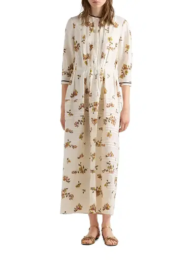 Prada Women's Long Printed Linen Dress - Brown - Size 6 | Thumbnail 2 Prada Women's Long Printed Linen Dress - Brown - Size 6 | Thumbnail 2