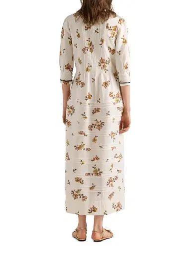 Prada Women's Long Printed Linen Dress - Brown - Size 6 | Thumbnail 3 Prada Women's Long Printed Linen Dress - Brown - Size 6 | Thumbnail 3