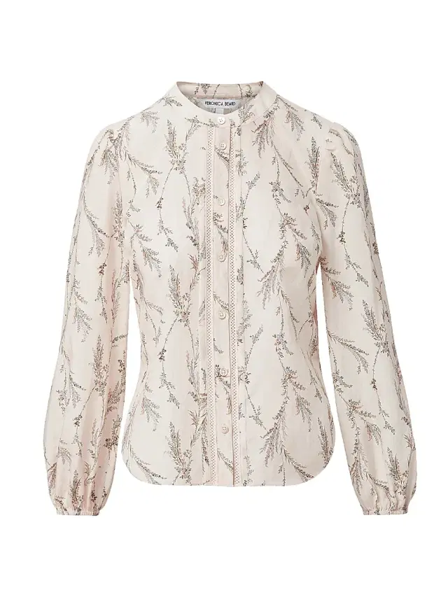 Women's Emiko Floral Cotton-Silk Blouse - Dove Multi