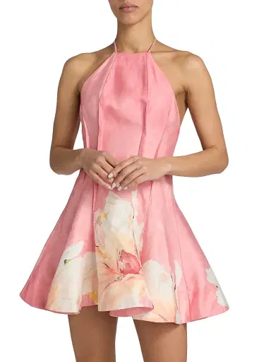 Acler Women's Carryon Sugar Peony Print Halter Minidress - Sugar Peony | Thumbnail 3