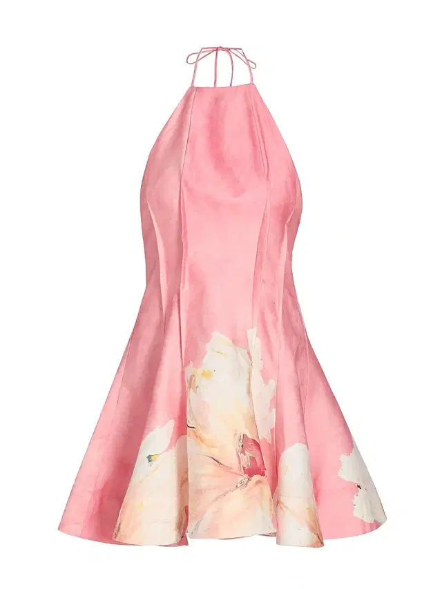 Women's Carryon Sugar Peony Print Halter Minidress - Sugar Peony