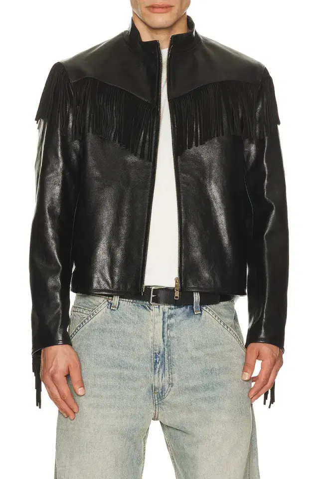 Leather Fringed Western Cafe Racer