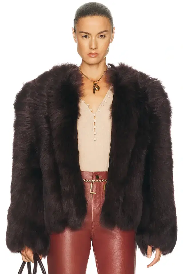 Chloe Silky Iron Lambskin Shearling Jacket