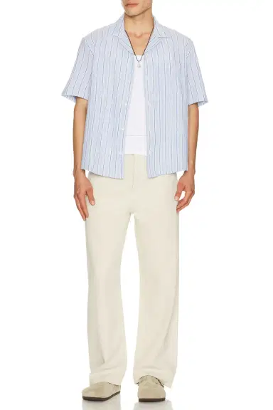 Corridor Linen Broadstripe Short Sleeve Shirt | Thumbnail 3