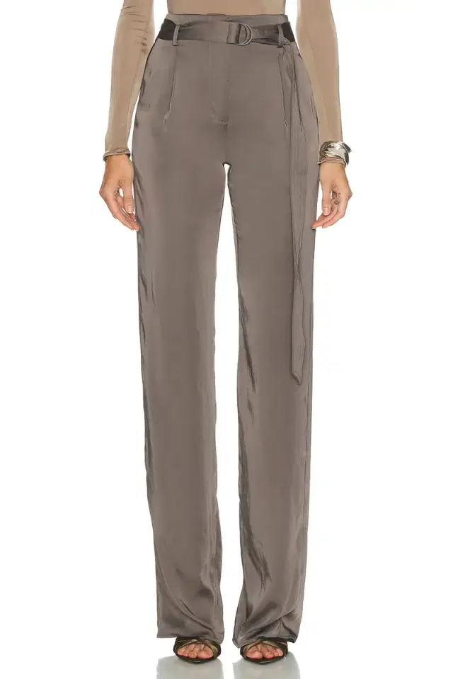 LaPointe Lightweight Satin Belted Pant