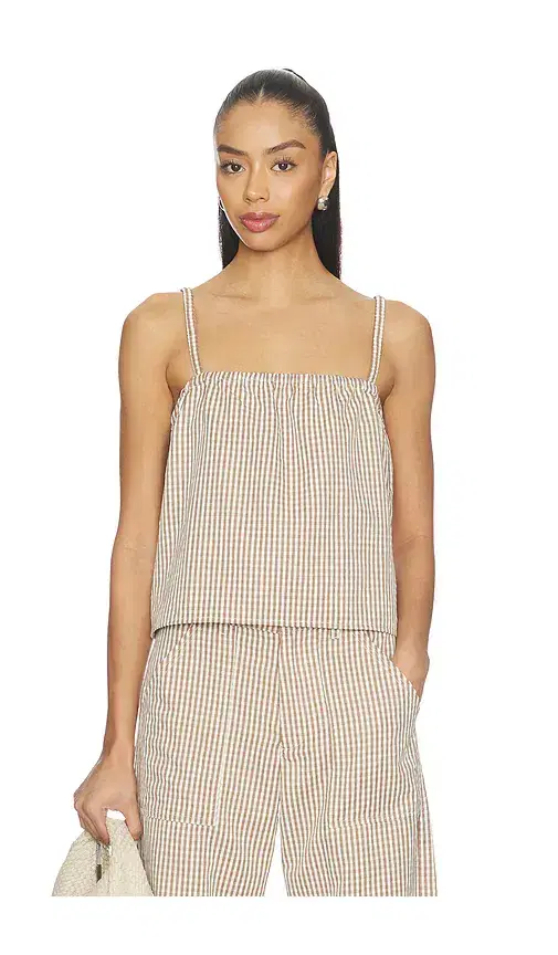 LNA Brandy Check Top