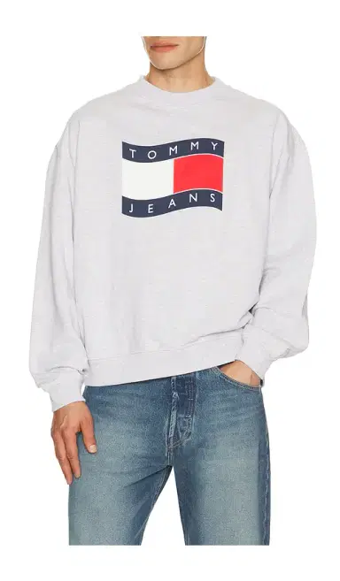 Tommy Jeans 90s Wavy Flag Crew Sweatshirt | Thumbnail 1