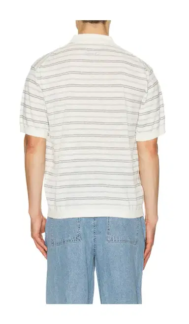 Dunst Unisex Linen Striped Polo Knit | Thumbnail 2