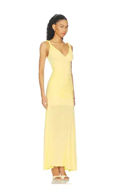 Alice + Olivia Alice + Olivia Bianca Twist Strap Asymmetrical Godet Midi Dress | Thumbnail 2