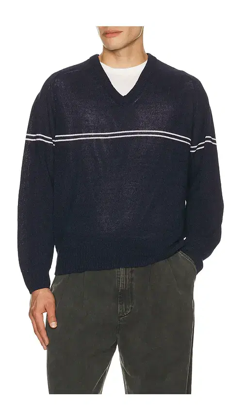 Striped V Neck Striped Sweater