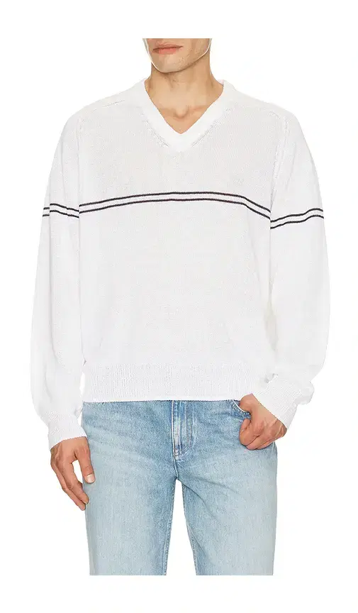 V Neck Striped Sweater