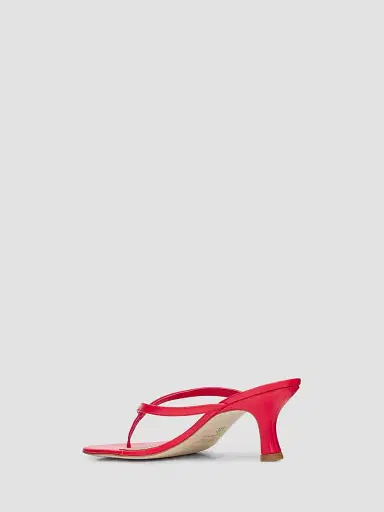 Staud Women's Freja 60MM Leather Kitten-Heel Sandals - Red Rose - Size 11 | Thumbnail 2