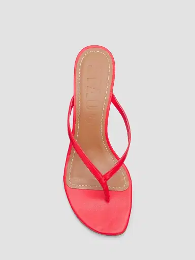 Staud Women's Freja 60MM Leather Kitten-Heel Sandals - Red Rose - Size 11 | Thumbnail 3