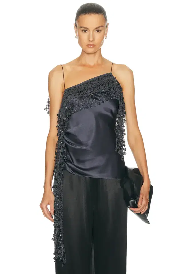 Christopher Esber Droplet Bead Crochet Trimmed Tank Top