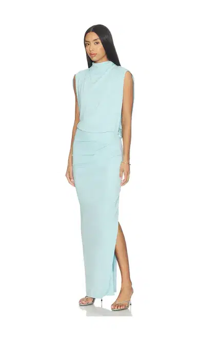 Simkhai Vale Draped Jersey Midi Dress | Thumbnail 1 Simkhai Vale Draped Jersey Midi Dress | Thumbnail 1