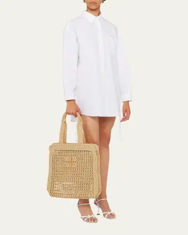 Miu Miu Crochet Logo Tote Bag | Thumbnail 5 Miu Miu Crochet Logo Tote Bag | Thumbnail 5