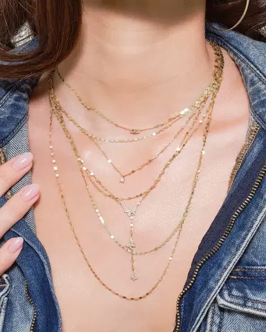 Lana 14K Gold Triple-Strand Blake & Petite Nude Necklace | Thumbnail 2 Lana 14K Gold Triple-Strand Blake & Petite Nude Necklace | Thumbnail 2