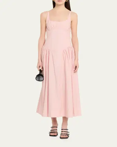 Proenza Schouler White Label Solira Seersucker Fit-&-Flare Midi Dress | Thumbnail 2
