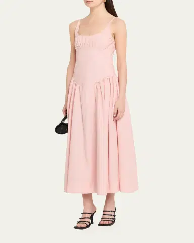 Proenza Schouler White Label Solira Seersucker Fit-&-Flare Midi Dress | Thumbnail 4