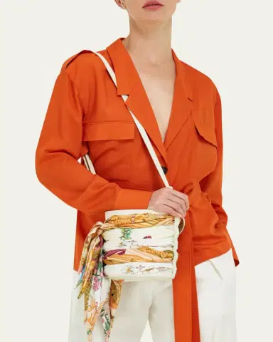 Ferragamo Scarf-Wrapped Leather Bucket Bag | Thumbnail 2 Ferragamo Scarf-Wrapped Leather Bucket Bag | Thumbnail 2