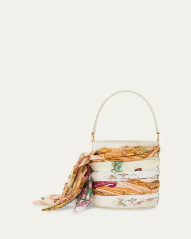 Ferragamo Scarf-Wrapped Leather Bucket Bag | Thumbnail 3 Ferragamo Scarf-Wrapped Leather Bucket Bag | Thumbnail 3