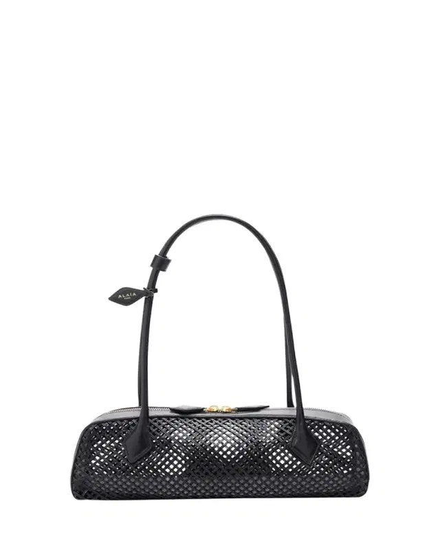 ALAÏA Le Teckel Medium Leather Net Shoulder Bag