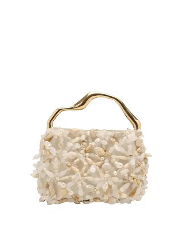 Cult Gaia Solene Mini Beaded Sculptural Top-Handle Bag