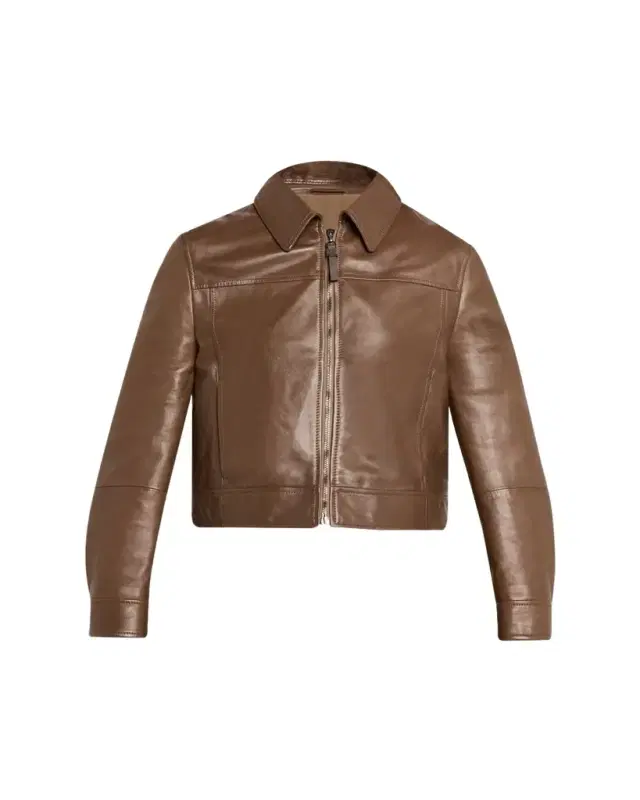 Brunello Cucinelli Leather Cropped Jacket